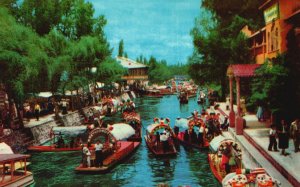 Vintage Postcard Lake Boating Lago de Xochimilco Floating Gardens Mexico MX