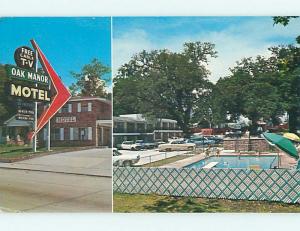 Unused Pre-1980 POOL & OLD CARS & OAK MANOR MOTEL Biloxi Mississippi MS u5252@