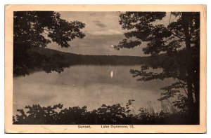 1936 Sunset, Lake Dunmore, VT Postcard