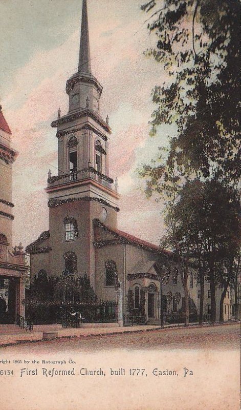 Postcard First Reformed Church Easton PA