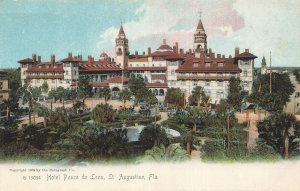 ST AUGUSTINE FLORIDA~HOTEL PONCE de LEON~1900s ROTOGRAPH TINTED PHOTO POSTCARD