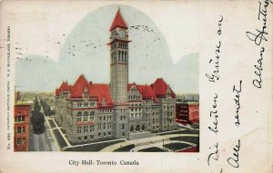 City Hall, Toronto, Ontario, Canada, early postcard, Used in 1915