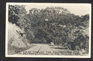 RPPC BETW LAFOLLETTE & JELLICO TENNESSEE HIGHWAY 25 REAL PHOTO POSTCARD