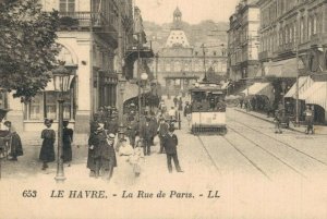 France Le Havre La Rue de Paris Vintage Postcard 07.72 