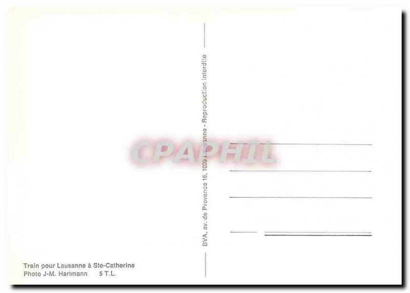 Postcard Modern train to Lausanne St Catherine