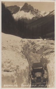 Yoho Snow Slide Yoho Road Field BC Canada Breakdown Disaster RPC Postcard