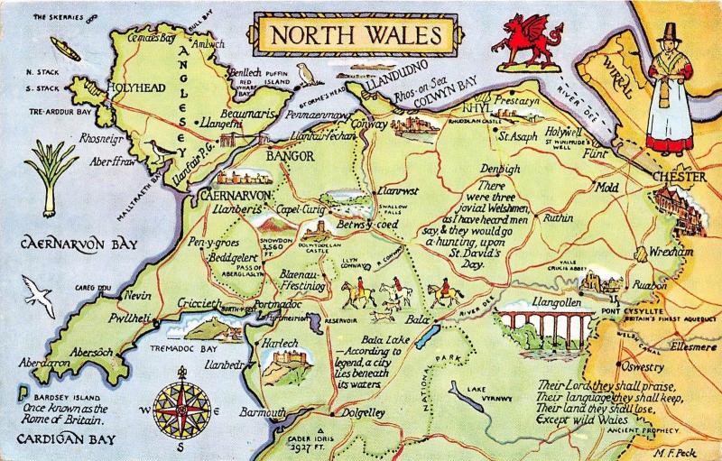 Bg32931 north wales map cartes geographiques   uk