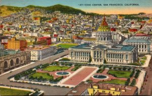 California San Francisco Civic Center Aerial View 1945