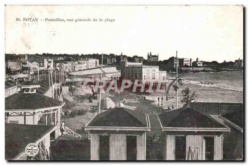 Old Postcard Royan Pontaillac General view of the beach