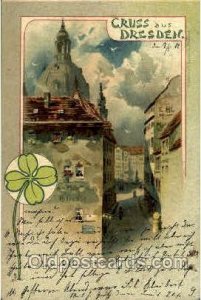 Dresden Gruss Aus Greetings From 1902 crease right bottom corner, light cor...