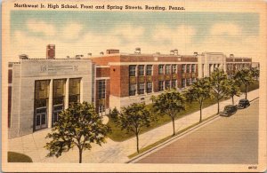 Northwest Jr High School Front Springs Streets Reading Pennsylvania PA Postcard 