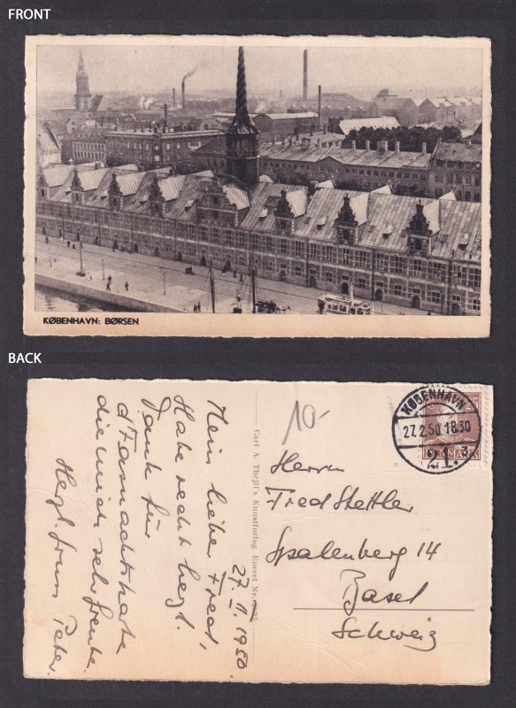 Vintage postcard DENMARK Copenhagen Børsen Stock Exchange