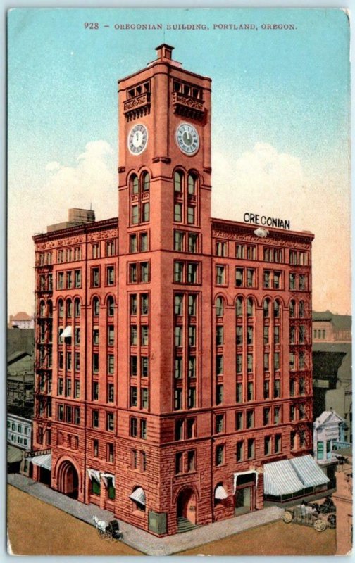 PORTLAND, Oregon OR   Newspaper  OREGONIAN BUILDING ca 1910s   Postcard