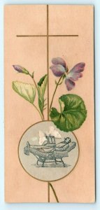 c1880s Mark's Folding Chair Trade Card Recliner Cross Bookmark Christ Flower C7