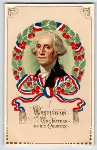 George Washington US President Patriotic Postcard Winsch Back Germany Embossed