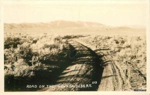 C-1930s Road on the Nevada Desert  #213 RPPC Postcard 9336