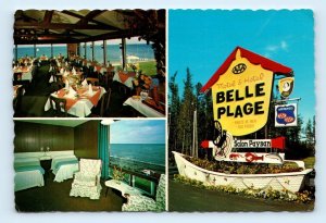 Belle Plage Hotel Motel multiview Matane Quebec Canada 4x6 ad Postcard