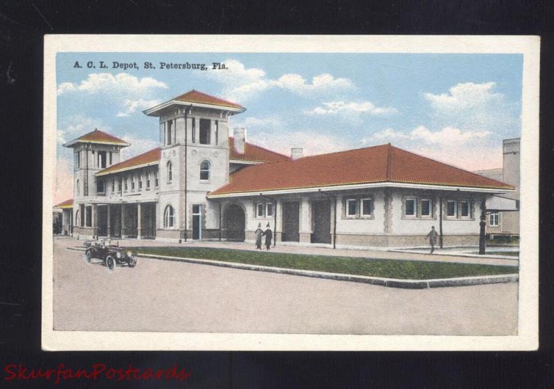 ST. PETERSBURG FLORIDA A.O.L. RAILROAD DEPOT TRAIN STATION 