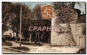 Old Postcard Laon (Aisne) Porte de Soissons and the leaning Tower