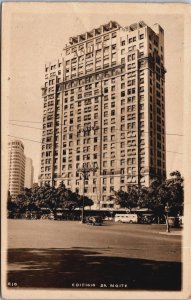 Brazil Rio De Janeiro Edifício Da Noite Vintage RPPC C077