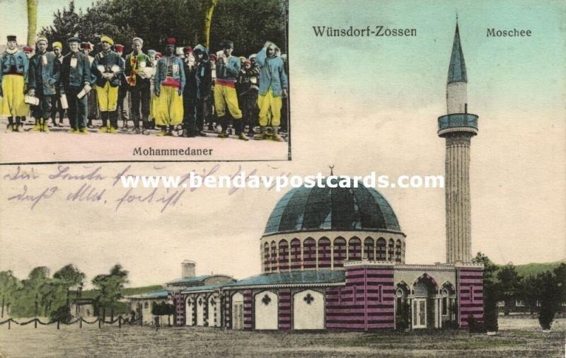 germany, WÜNSDORF-ZOSSEN, WWI POW Camp Mosque, Muslim Prisoners (1917) Islam