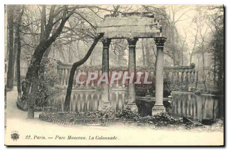 Old Postcard Paris Parc Monceau The Colonnade