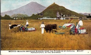 International Harvester, Pyramids of Cholula, Mexico Vintage Postcard K49