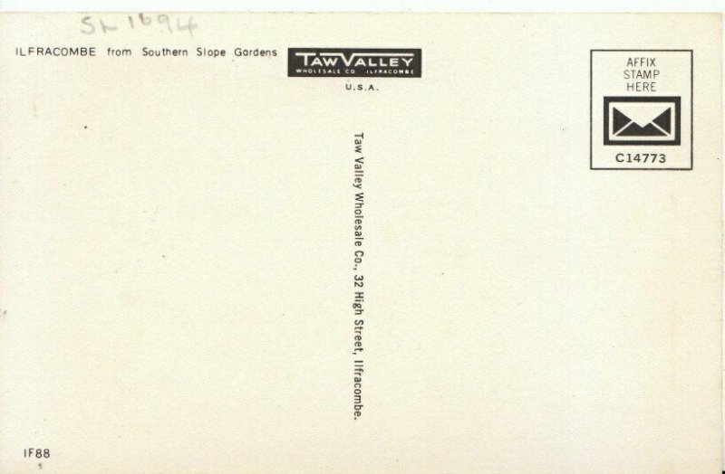 Devon Postcard - Ilfracombe from Southern Slope Gardens - Ref 8099A