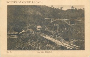 Indonesia Sumatra Anei-kloof bridges Rotterdamsche Lloyd Postcard