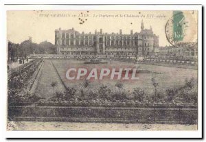 St Germain en Laye Old Postcard The aprterre and the castle of the 16th