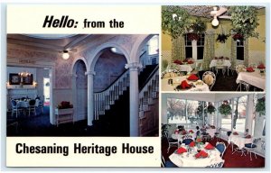 CHESANING HERITAGE HOUSE, MI Michigan~ RESTAURANT Saginaw County c1970s Postcard