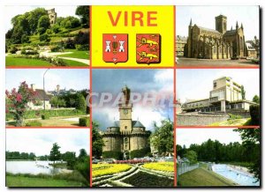 Modern Postcard Vire Calvados The ruins of the ancient tower The Church