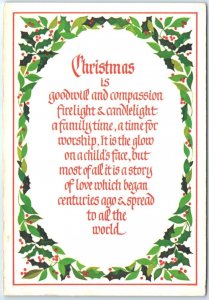 Postcard - Christmas Greeting Card with Quote and Mistletoe Art Print