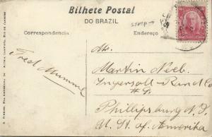 brazil, RIO DE JANEIRO, Avenida Rio Branco, Tram Car (1910s) Stamp 