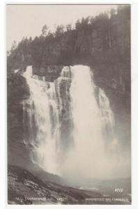 Skjervefossen Skjervsfossen Water Falls Norway RPPC Real Photo postcard