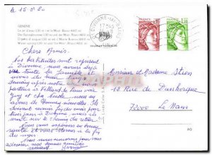 Modern Postcard Geneve jet of water and Mont Blanc