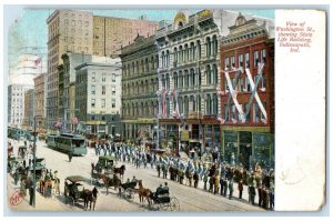 1908 View Washington Showing State Life Building Indianapolis Indiana Postcard