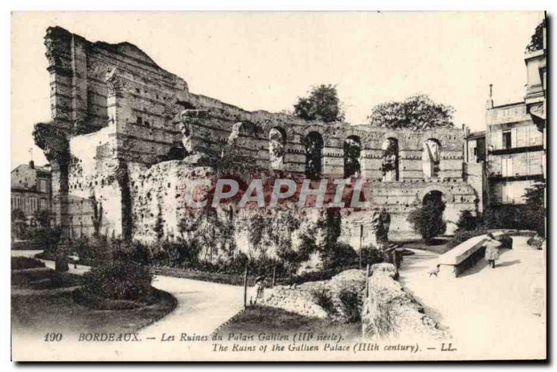 Old Postcard Ruins of Bordeaux Palais Gallien