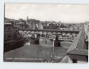 Postcard Old bridge and view of the Arno, Florence, Italy