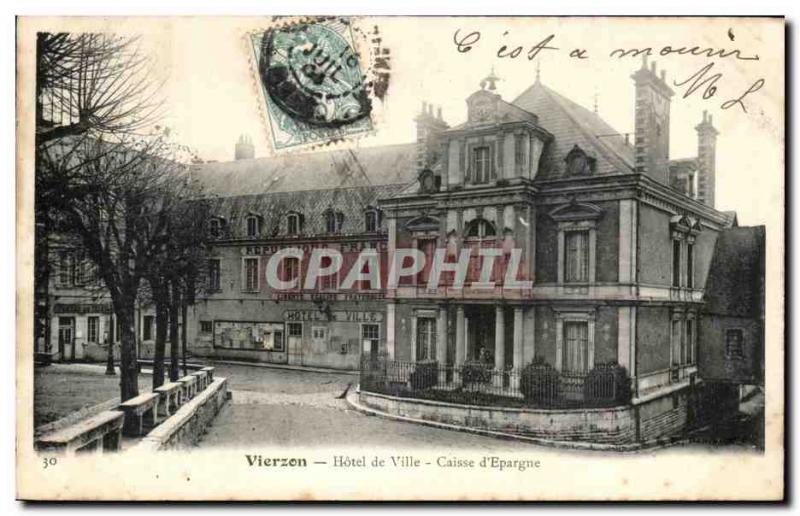 Postcard Vierzon Old Town Hotel Caisse d Eparghe