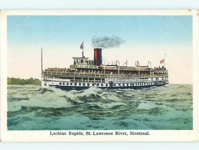 Unused W-Border FERRY BOAT AT LACHINE RAPIDS Montreal Quebec QC o1145