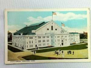 Vintage Postcard 1920's State Armory Hartford CT