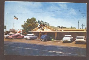 MADERA CALIFORNIA THE FAMILY BASKET RESTAURANT OLD CARS VINTAGE POSTCARD