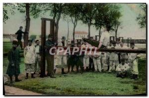 Postcard Old Army Barracks fixed a master Gymnastics Bar