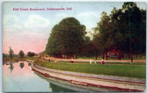 Postcard - Fall Creek Boulevard - Indianapolis, Indiana 