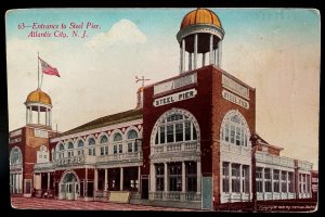 Vintage Postcard 1913 Entrance to the Steel Pier, Atlantic City, New Jersey (NJ)