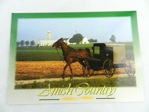 VINTAGE POSTCARD AMISH HORSE AND BUGGY PENNSYLVANIA LANCASTER UNUSED