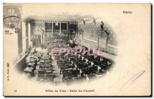 Paris Postcard Old City Hall Council Chambers