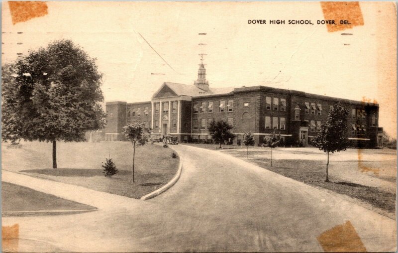 Dover Delaware High School Vintage Postcard