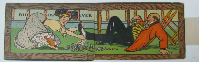 MECHANICAL ANTIQUE COMIC POSTCARD -  DID YOU EVER HAVE YOUR LEG PULLED?